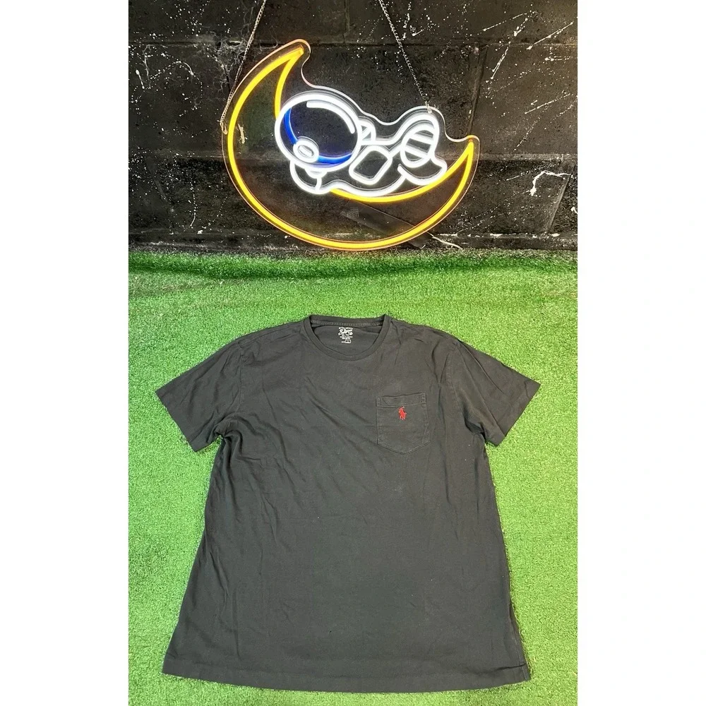 Polo Ralph Lauren Men's T-Shirt Sz MD Classic Fit CrewNeck Short Sleeve Black‎